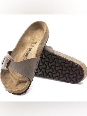 NEW Birkenstock Madrid Single Strap Sandals in Mocha, Size 38